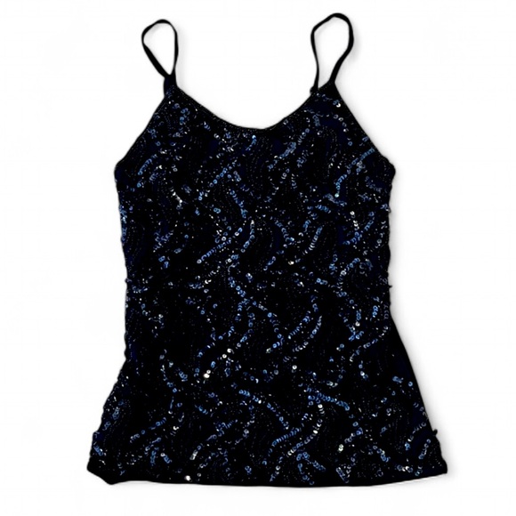 Yagenu Tops - Black Sequins Cami Top